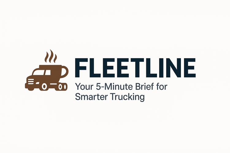 Fleetline heading with a semi truck embedded into a coffee cup.